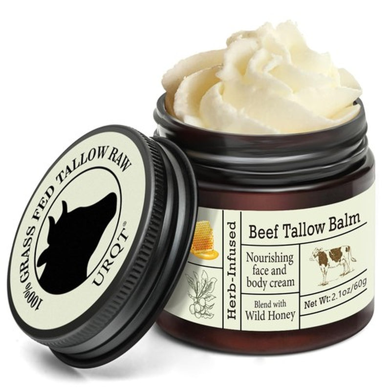 Beef Tallow for Skin - Organic Grass-Fed Whipped Beef Tallow and Honey Balm