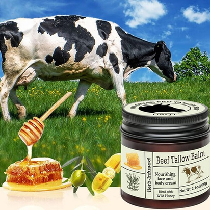 Beef Tallow for Skin - Organic Grass-Fed Whipped Beef Tallow and Honey Balm